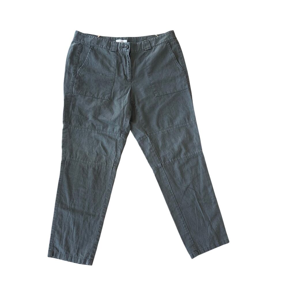 Loft outlet linen blend army green pant size 8 petite